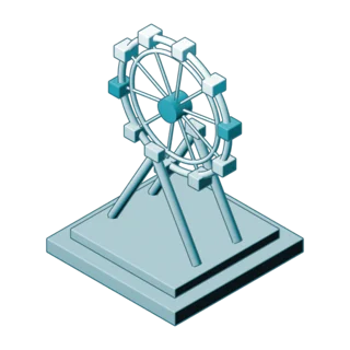 Isometric illustration of the Vienna Riesenrad